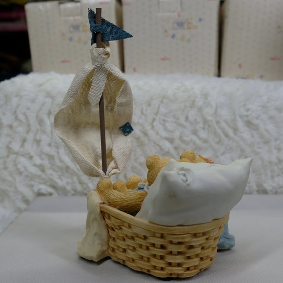 Cherished Teddies Smooth Sailing Wind Up Music Figurine Sailboat Vintage 1993 - Picture 5 of 10